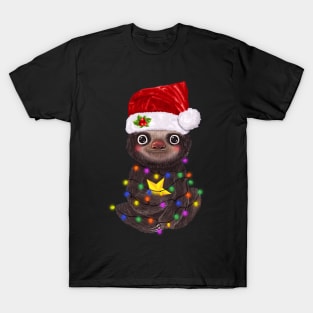 Sloth Christmas Lights And Star Awesome T-Shirt